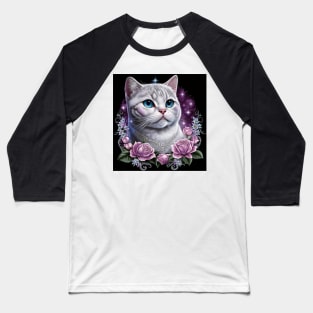 Royal White British Shorthair Baseball T-Shirt